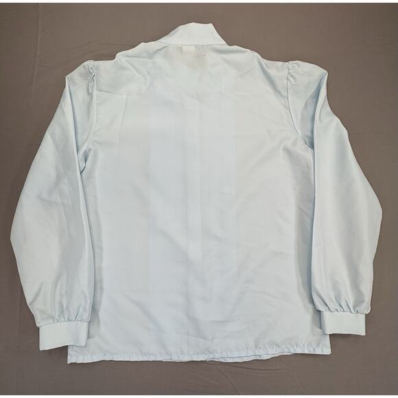 Vintage Rhapsody Womens Med70s Pleated Blouse Light Blue Blouse USA Made - Picture 2 of 9